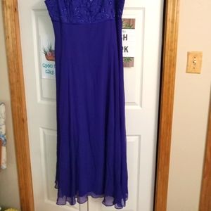 Beaded purple silk gown